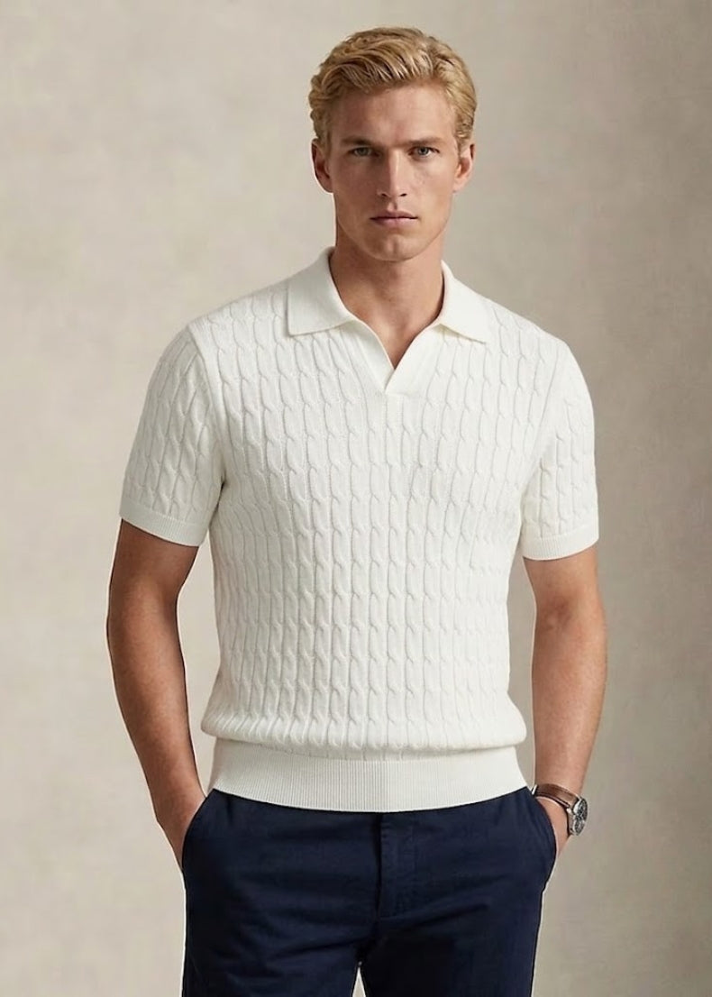 Leicester Cotton Polo-Collar Jumper