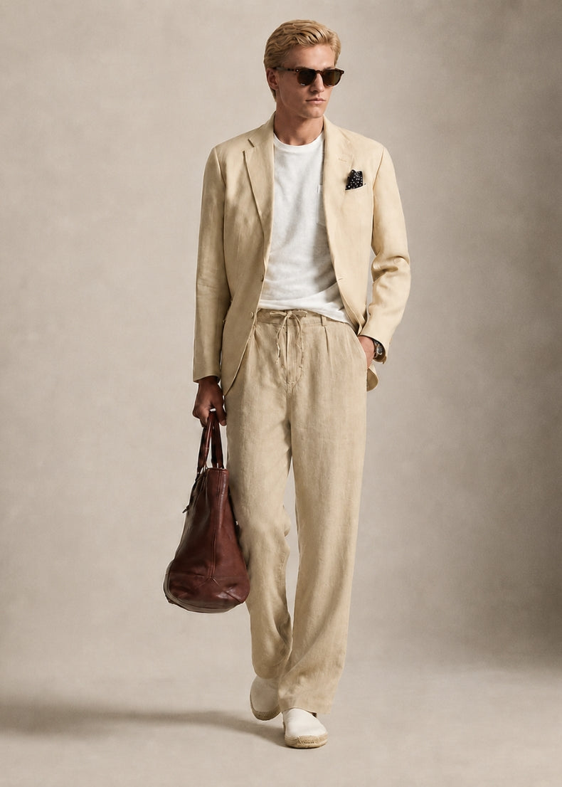 Vivaldi Linen Trousers. Color: Khaki