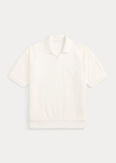 Camisa Polo Felpuda com Tranças Relaxed Fit