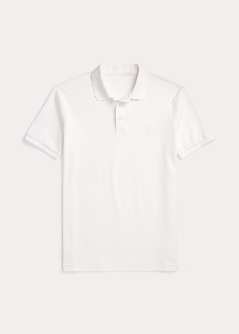 White Stretch Polo Shirt