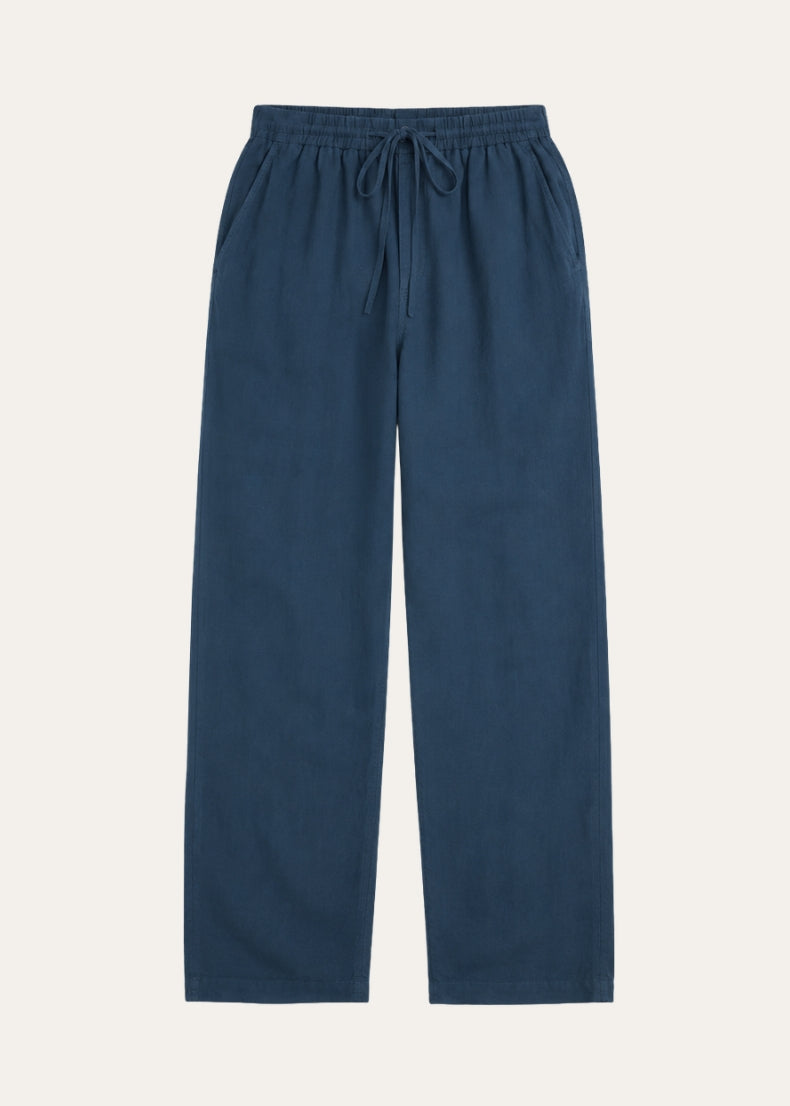 Caravaggio Linen Trousers. Color: Navy Blue