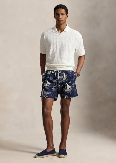 Camisa Polo Felpuda com Tranças Relaxed Fit