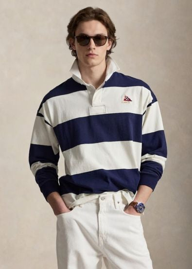 Camisa de Rugby com Jersey Listrado