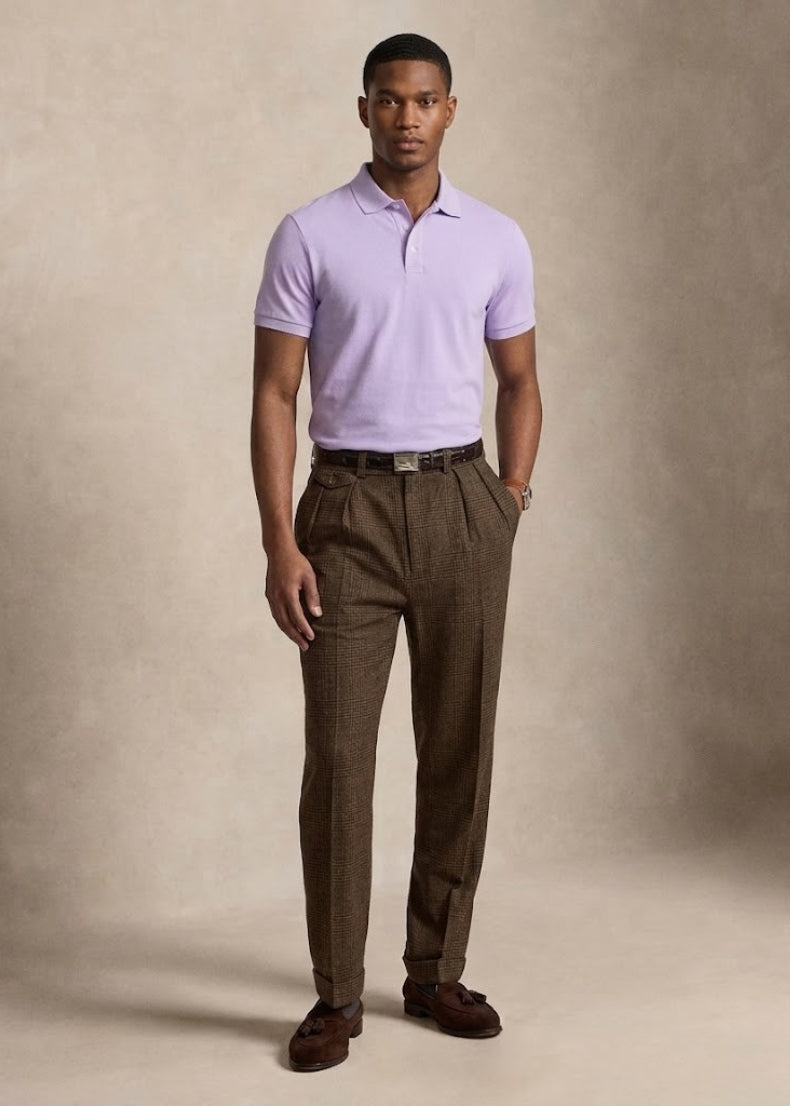 Powder Purple Stretch Polo Shirt