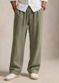 Van Gogh Linen Trousers. Color: Army Green