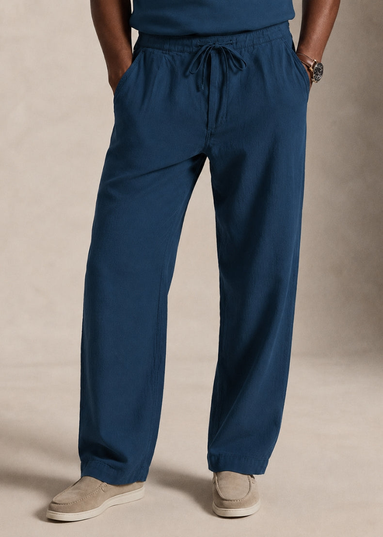 Caravaggio Linen Trousers. Color: Navy Blue