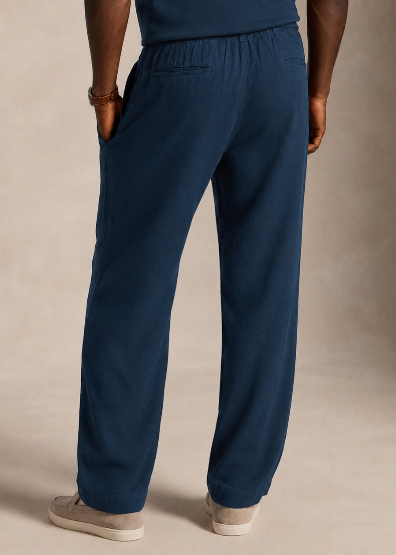 Caravaggio Linen Trousers. Color: Navy Blue