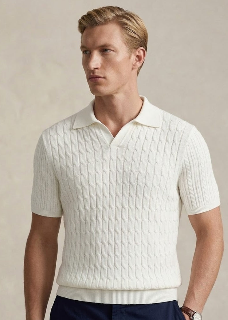 Leicester Cotton Polo-Collar Jumper