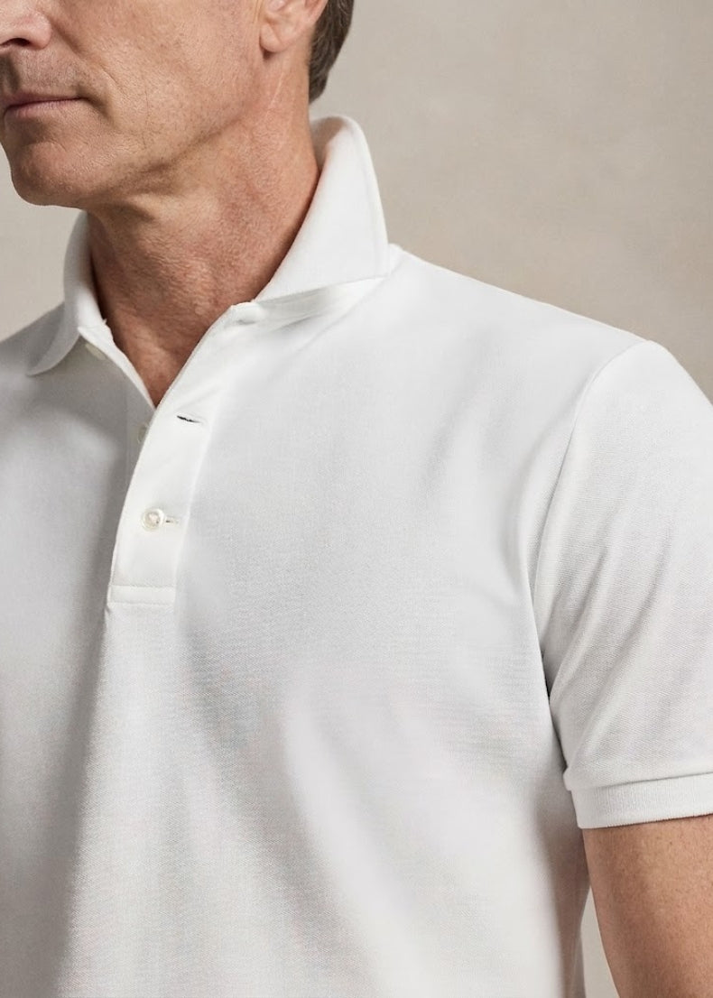 White Stretch Polo Shirt