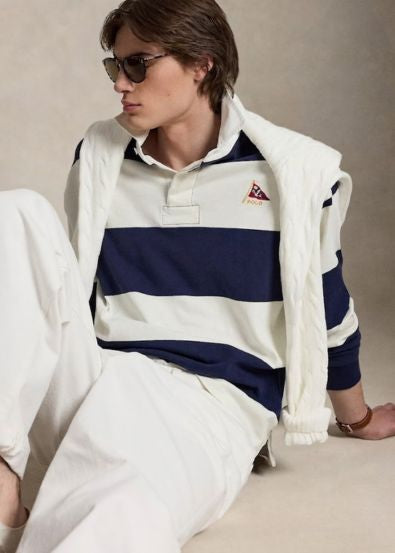 Camisa de Rugby com Jersey Listrado